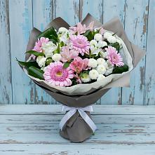 Букет цветов из:  Герберы, Альстромерии и Хризантемы в Красносельское