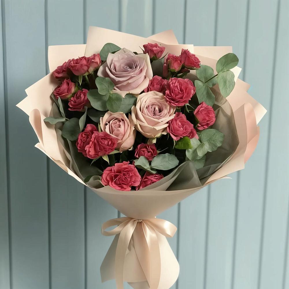 Букет цветов из: Гвоздики и Розы в Красносельское