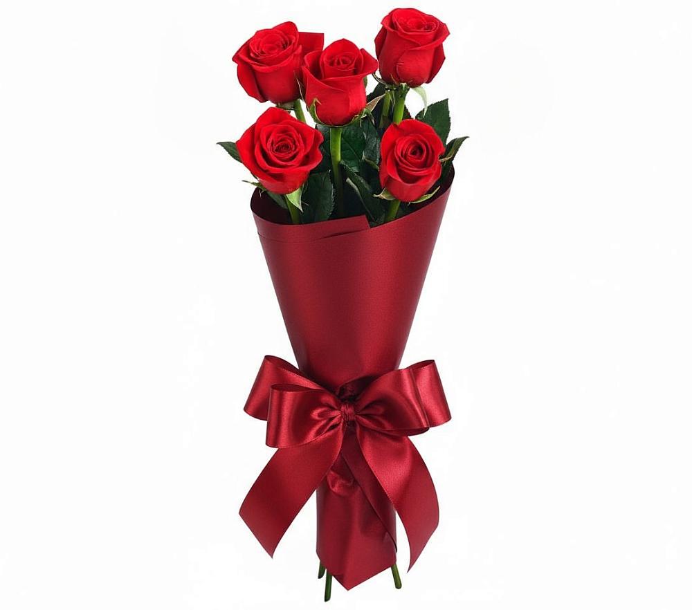 Букет 5 Красных роз Эдлесс Лав в Красносельское