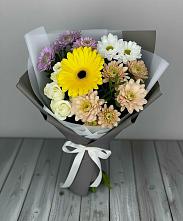 Букет цветов из:  Розы, Герберы и Хризантемы #REPLACE_PRED# Красносельское