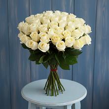 Букет 51 Белая роза Эдлесс Лав в Красносельское