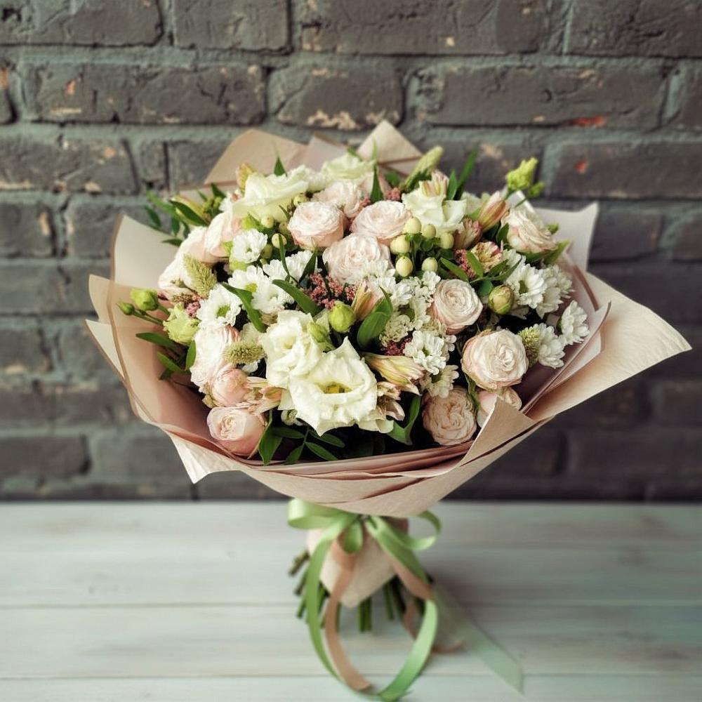 Букет цветов из: Альстромерии, Розы и Хризантемы в Красносельское
