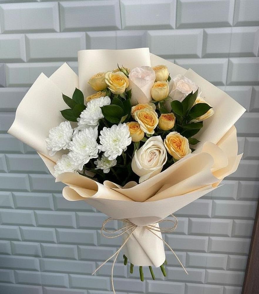 Букет цветов из: Розы и Хризантемы в Красносельское