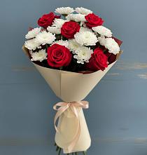 Букет цветов из:  Розы и Хризантемы в Красносельское