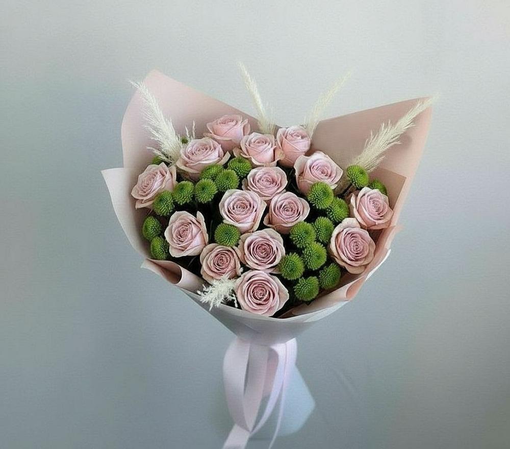 Букет цветов из: Розы и Хризантемы в Красносельское