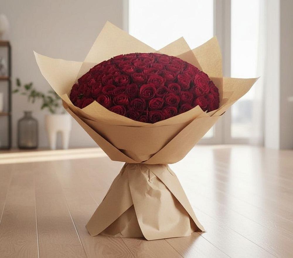 Букет 101 Красная роза в Красносельское