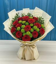 Букет цветов из:  Розы и Хризантемы в Красносельское