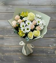 Букет цветов из:  Альстромерии, Розы и Хризантемы в Красносельское